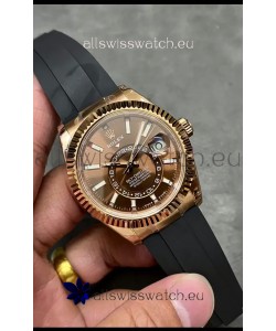 Rolex Sky-Dweller REF# M336235 Brown Dial Rose Gold Watch in 904L Steel Case 1:1 Mirror Replica