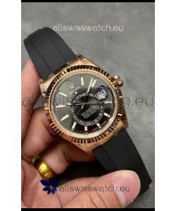Rolex Sky-Dweller REF# M336235 Black Dial Rose Gold Watch in 904L Steel Case 1:1 Mirror Replica