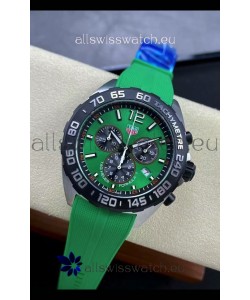 Tag Heuer F1 Edition Swiss Quartz Watch in Green Dial Stainless Steel Casing Rubber Strap