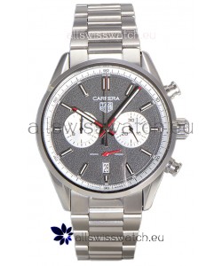 Tag Heuer Carrera Chronograph 43 Swiss Quartz Replica Watch Grey Dial Steel Strap