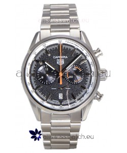 Tag Heuer Carrera Chronograph 43 Swiss Quartz Replica Watch Grey Dial Steel Strap 