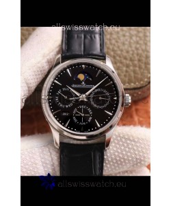 Jaeger LeCoultre Master Ultra-Thin Perpetual Calendar Black Dial Swiss Replica Watch 