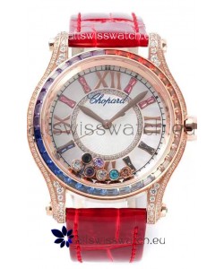 Chopard Happy Sport Swiss Automatic Replica Watch - Rose Gold Casing - 36MM Wide 