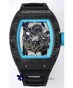 Richard Mille RM055 Forged Carbon Casing 1:1 Mirror Replica Watch in Black Strap 