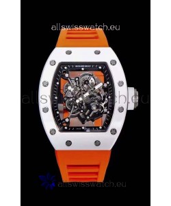 Richard Mille RM055 Ceramic Casing 1:1 Mirror Replica Watch in Orange Strap 