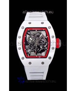 Richard Mille RM055 Ceramic Casing 1:1 Mirror Replica Watch in White Strap 