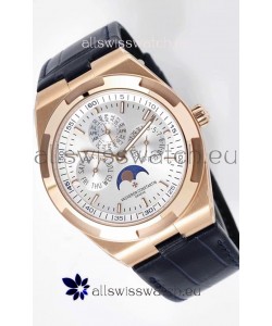 Vacheron Constantin Overseas Perpetual Calendar Ultra-Thin Steel Dial Rose Gold Casing Replica