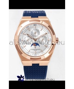 Vacheron Constantin Overseas Perpetual Calendar Ultra-Thin Steel Dial Rose Gold Casing Replica