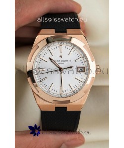 Vacheron Constantin Super Clone Overseas Edition Rose Gold Casing Rubber Strap