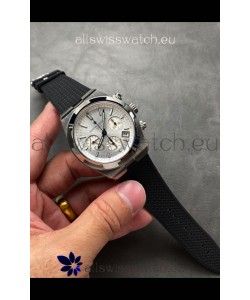 Vacheron Constantin Super Clone Overseas Chronograph Steel Dial Swiss Watch - Rubber Strap