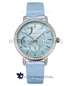 Vacheron Constantin Traditionelle Moon Phase Blue Mother of Pearl Dial in Steel Case Swiss Replica