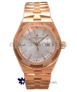 Vacheron Constantin Overseas Rose Gold Steel Dial 35MM Swiss Replica Watch 