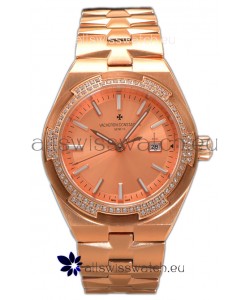 Vacheron Constantin Overseas Rose Gold Casing and Dial 35MM Swiss Replica Watch 