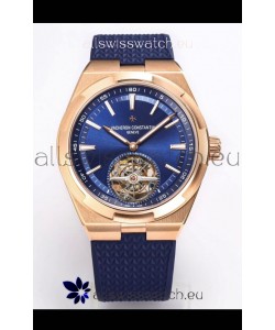Vacheron Constantin Overseas Tourbillon Rose Gold in Blue Dial Rubber Strap 1:1 Mirror Replica