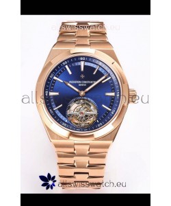 Vacheron Constantin Overseas Tourbillon Rose Gold in Blue Dial Gold Strap 1:1 Mirror Replica
