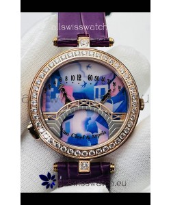 Van Cleef & Arpels Lady Arpels Pont des Amoureux in Rose Gold Purple Strap