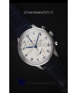 IWC Portuguese Chronograph White Dial with Diamonds 1:1 Mirror Replica Watch