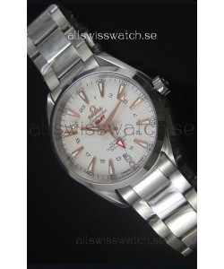 Omega Seamaster COAX GMT Stainless Steel Swiss Watch in White Dial