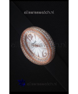 Piaget Limelight Magic Hour Swiss Quartz Watch Rose Gold in Black Strap