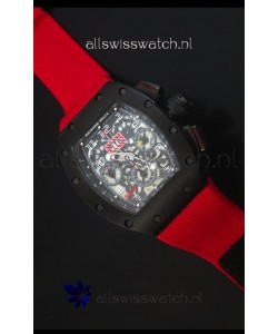 Richard Mille RM011 Filipe Massa PVD Swiss Replica Watch in Red Nylon Strap