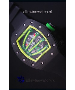 Richard Mille RM059 Yohan Blake Forged Carbon Case Swiss Replica Watch in Yellow Bezel