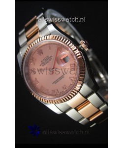 Rolex Datejust Replica Watch Rose Gold with Roman Dial in 36MM with 3135 Swiss Movement 