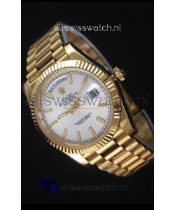Rolex Day-Date 40MM Replica Watch in Silver dial with Roman Hour Numerals Cal.3255 Swiss Movement