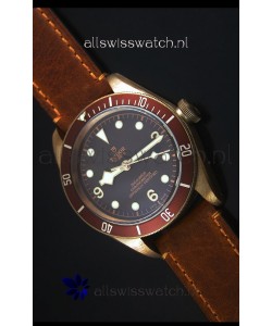 Tudor Heritage Bay Bronze Swiss Replica Watch with Leather Strap