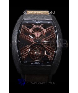 Franck Muller Vanguard Skeleton Tourbillon Black Carbon Swiss Replica Watch
