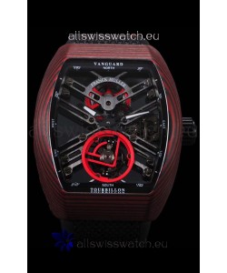 Franck Muller Vanguard Skeleton Tourbillon Red Carbon Swiss Replica Watch