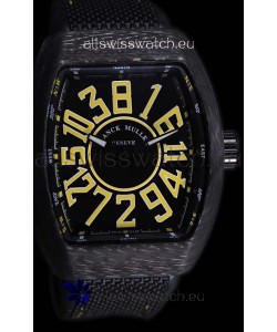 Franck Muller Vanguard Carbon Casing Black Indexes Swiss Watch