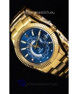 Rolex SkyDweller Swiss Watch in 18K Yellow Gold Case - DIW Edition Blue Dial 