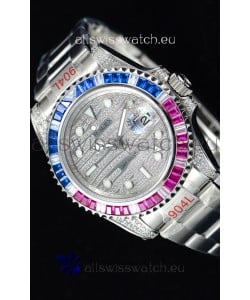 Rolex GMT Masters II Iced out Swiss watch with 904L Steel Case