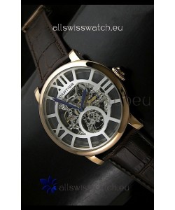 Cartier Ronde de Japanese Replica Watch in Skelton Grey Dial