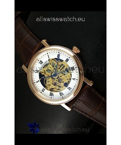 Breguet Classique Japanese Automatic Watch in Gold Skeleton Dial - Roman Hour Numerals