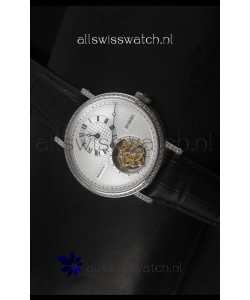 Breguet Classique Tourbillon Swiss Replica Watch in Stainless Steel with Diamonds Bezel