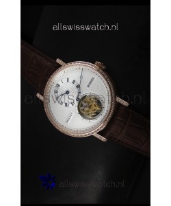 Breguet Classique Tourbillon Swiss Replica Watch in Rose Gold with Diamonds Bezel