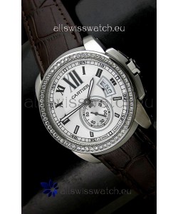 Cartier Calibre de Japanese Replica Watch in White Dial
