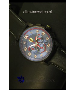 Scuderia Ferrari Heritage Chronograph Watch in Blue Dial Black Steel Case