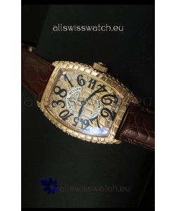 Franck Muller Casablanca Gold Croco Watch in Gold Case