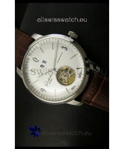 Glashuette Tourbillon Japanese Replica Watch in White Dial