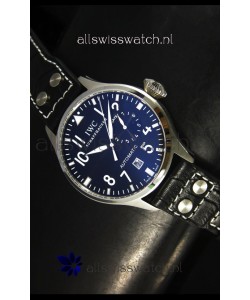 IWC Big Pilot Swiss Replica Steel Watch in Black Dial - Updated Case Version