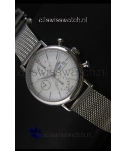 IWC Portofino Chronograph Swiss Watch in Mesh Strap White Dial 
