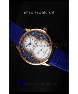 Jaquet Droz Grande Seconde Watch Rose Gold Blue Grand Feu paillonné-enameled Dial