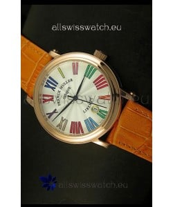 Franck Muller Master of Complications Liberty Japanese Replica Watch in Pink Gold Case