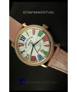 Franck Muller Master of Complications Liberty Japanese Watch in Pink Strap