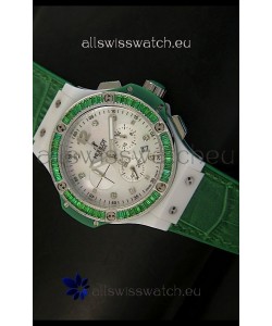 Hublot Big Bang 34MM Ladies Tutti Frutti Edition in Green Strap