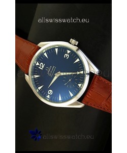 Omega Seamaster Railmaster Japanese Replica Watch in Brown Leather Strap
