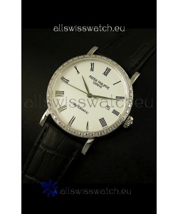 Patek Philippe Calatrava 5120 Swiss Replica Watch in Steel Casing - Roman Hours