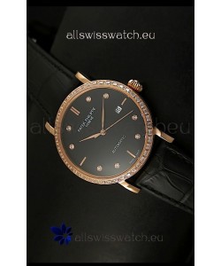 Patek Philippe Calatrava 5298 Swiss Replica Watch in Pink Gold Casing - Diamonds Hours